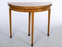 5344693: Continental Style Satinwood Demilune Table, 20th Century EL5QJ
