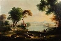 5344692: Emma Focacci (Italy, 20th C), After Salvator Rosa
 (It., 1615-1673), Italianate Landscape, O/C EL5QL
