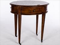 5326056: Continental Style Walnut Oval Side Table, 20th Century EL5QJ