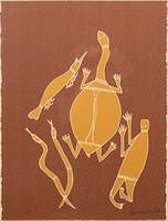 5325976: Johnny Bulu Bulun (Ganalbingu Aboriginal, 1946-2010),
 Abstract Animals, Serigraph EL5QA