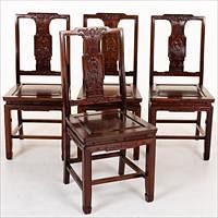 5325928: 4 Chinese Hardwood Chairs, 20th Century EL5QC