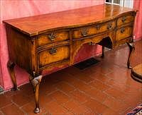 5085287: Queen Anne Style Walnut Serpentine Front Desk,
 Late 19th/Early 20th Century EL2QJ