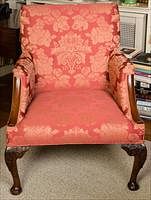 5085279: George II Mahogany Low Library Chair, 18th Century EL2QJ