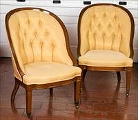 5085356: Pair of English Mahogany Tub Chairs, 20th Century EL2QJ