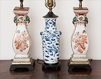 5085415: Three Chinese Style Vases, Now Mounted as Lamps EL2QC