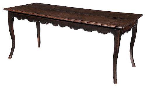 Provincial Louis XV Oak Harvest Table