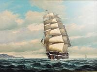 5081400: Salvatore Colacicco (Canada/UK/Italy, b. 1935),
 Masted Ship, Oil on Board EL1QL