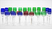 5081470: Group of 24 Waterford Colored Glass Wines and Champagnes EL1QF