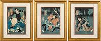 5081607: Utagawa Kunisada (Japan, 1786-1865), Three Works
 Depicting Samurais, Woodblock Prints EL1QL