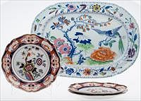 5081482: Davenport Stoneware Platter and Three English Stoneware Plates EL1QF