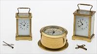 5081685: Two Brass Carriage Clocks and One Ship's Clock EL1QG