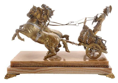 Gilt Bronze Figure of a Roman Chariot