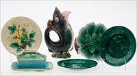 5097011: Group of Six Majolica Articles, 19th Century and Later EL1QF