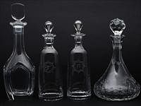 5081661: Four Glass Decanters, Including Orrefors EL1QF