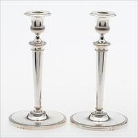 5081558: Pair of Neoclassical Style Silver Candlesticks EL1QQ