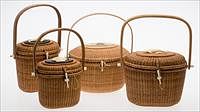 5081653: Group of Four Nantucket Style Basket Purses EL1QJ
