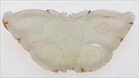 5081597: Chinese Celadon Jade and 14K Gold Butterfly Brooch EL1QC