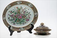 5081390: Three Piece Set of Chinese Famille Rose Porcelain, 19th Century EL1QC