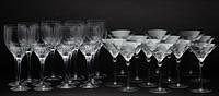 5081629: 12 Orrefors Wine Glasses and 12 Unmarked Martini Glasses EL1QF