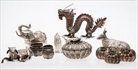 5081625: Group of Eight Southeast Asian Silvered Metal Decorative Articles EL1QF