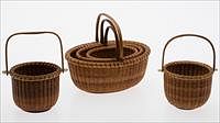 5081476: 4 Susan Chase Ottison Nantucket Baskets and Another, c. 1970's EL1QJ