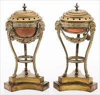 5081610: Two Similar French Gilt-Bronze Incense Burners, 19th Century EL1QJ