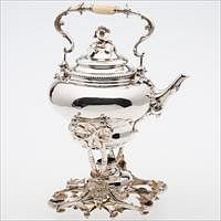 5081512: French Silverplate Kettle on Stand, F. A. Thouret, 19th Century EL1QQ