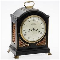 5081511: English Hamley Ebonized Mantle Clock, Early 19th Century EL1QG
