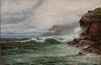 5097023: George Barker (Maryland, b. 1908), On the Cornish
 Coast, Oil on Canvas EL1QL
