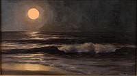 5081635: Edward Minoff (New York, b. 1972), Moon Over the Sea, Oil on Canvas EL1QL