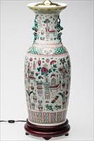 5081454: Chinese Famille Rose Porcelain Vase, Now Mounted as a Lamp EL1QC