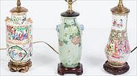 5081515: Three Chinese Porcelain Vases Now Mounted as Lamps EL1QC