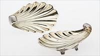5081369: Pair of Christofle Sterling Silver Shell-Form Footed Dishes EL1QQ