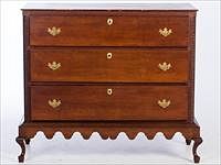 5098332: Queen Anne Cherrywood Chest on Frame, Connecticut
 River Valley, 18th Century EL1QJ