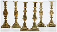5096998: Three Pairs of Brass Candlesticks, Late 19th Century EL1QJ