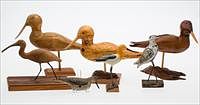 5081553: Group of Seven Carved Wood Shore Birds, 20th Century and Earlier EL1QJ