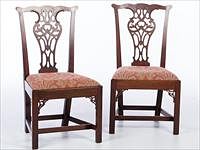 5081601: Pair of George III Mahogany Side Chairs, 18th Century EL1QJ