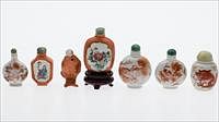 5081614: 7 Chinese Iron Red Decorated Porcelain Snuff Bottles EL1QC