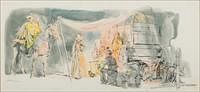 5081701: Ted Lewin (American, 20th Century), Stagecoach, Watercolor on Paper EL1QL