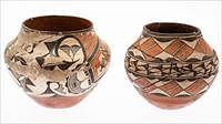 5394365: Two Native American Painted Terracotta Storage Pots EE7RDA