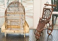 5157916: Decorative Doll Stroller and Birdcage, 20th Century EL3QJ