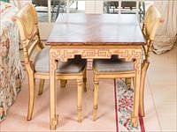 5157915: Smith & Watson English Regency Style Painted and
 Caned Side Chairs with Matching Game Table EL3QJ