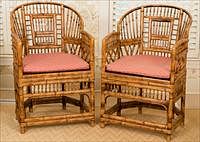 5157878: Pair of Chinese Style Bamboo Tub Chairs, 20th Century EL3QJ