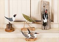 5157931: Four Painted and Carved Wood Bird Sculptures EL3QJ