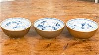 5157880: Three Chinese Nanking Cargo Blue and White Bowls, 18th Century EL3QC
