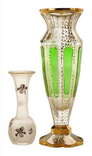 Two Moser or Moser-Type Vases