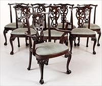 5226785: Set of 8 Mahogany George II Style Dining Chairs EL4QJ