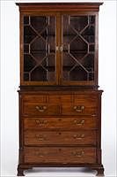 5226811: George II Mahogany Secretary Bookcase, mid 18th Century EL4QJ