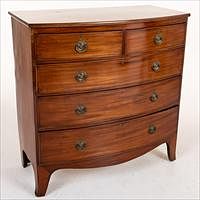 5226803: George III Style Mahogany Bowfront Chest of Drawers, 19th Century EL4QJ