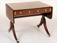 5226794: Regency Inlaid Mahogany Sofa Table, First Quarter 19th Century EL4QJ